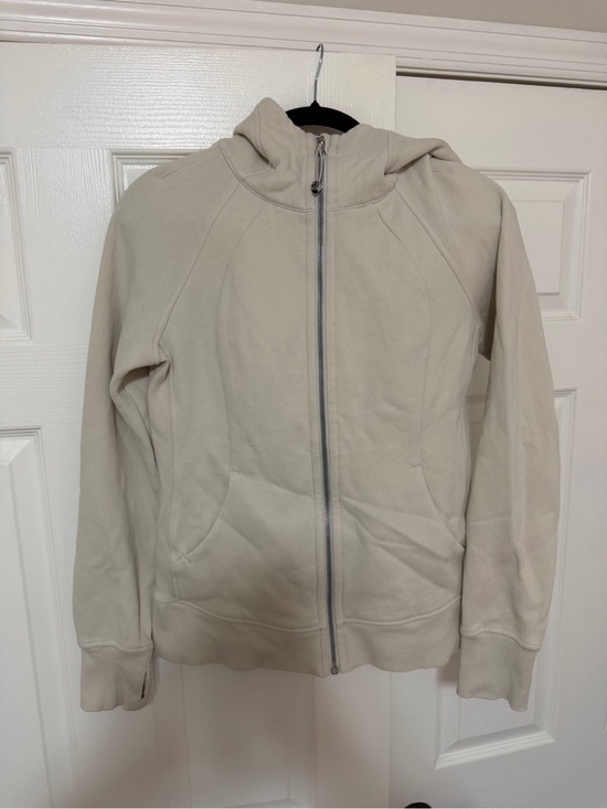 lululemon athletica Tops - Lululemon Scuba Cream Zip-Up Hoodie Jacket Size 6
